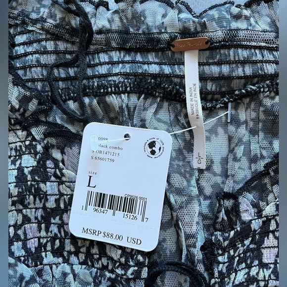 𝅺free People Beatrice Ruffle Blouse Top ,L - Picture 6 of 6